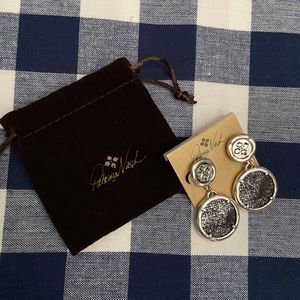 Patricia Nash Double Drop Silvertone Earrings